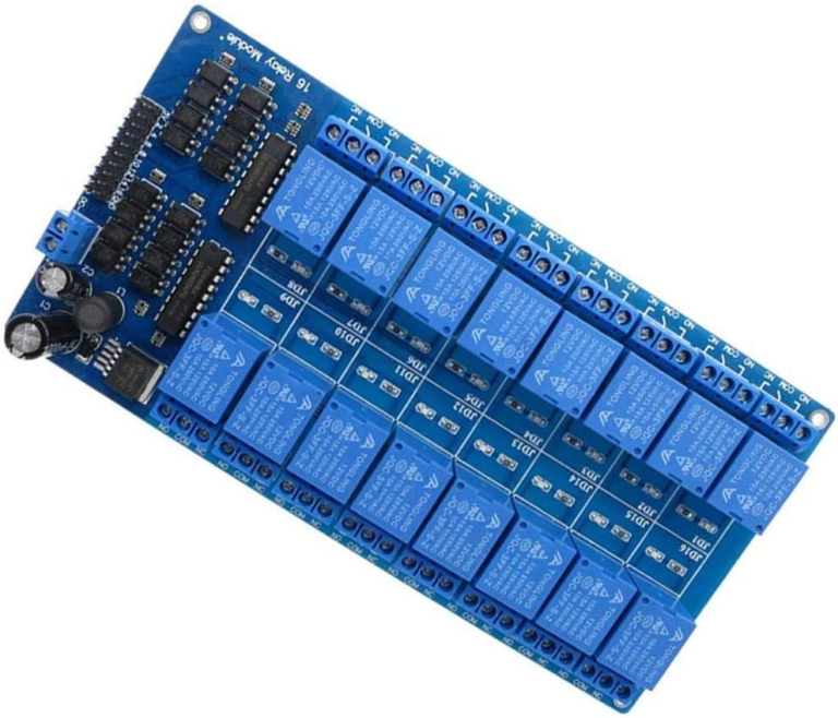 Módulo Relay de 16 Canales 12V con Optoacopladores – Placa de Relés para Arduino, PLC y Automatización de Luces, Bombas y Motores - vista 2