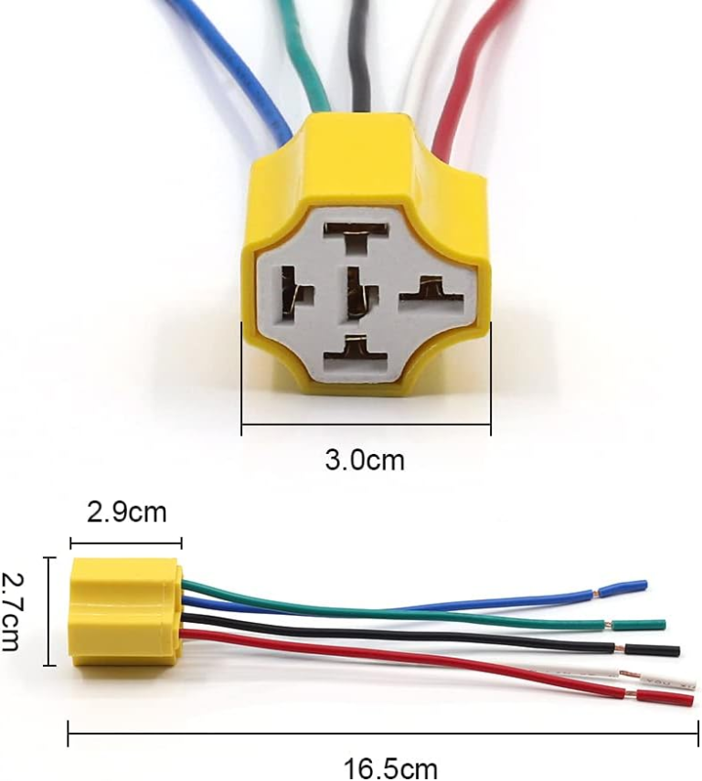 Base para Relay Automotriz de 5 Pines Cerámica – Zócalo Resistente al Calor con Terminales para Relé de 12V y 24V - vista 2