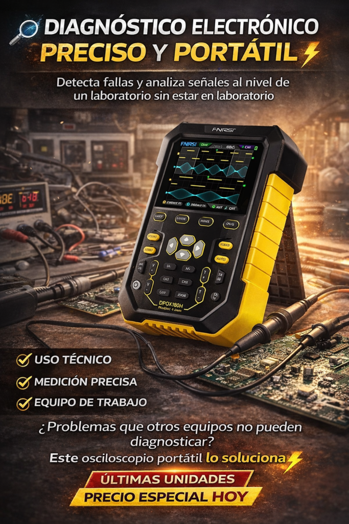 Osciloscopio Portátil FNIRSI DPOX180H 2 Canales 180 MHz con Generador de Señales