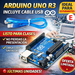 🚀 De “no me reconoce la PC” a “proyecto funcionando” – Arduino UNO R3 con cable USB incluido (nivel laboratorio) 3 arduino