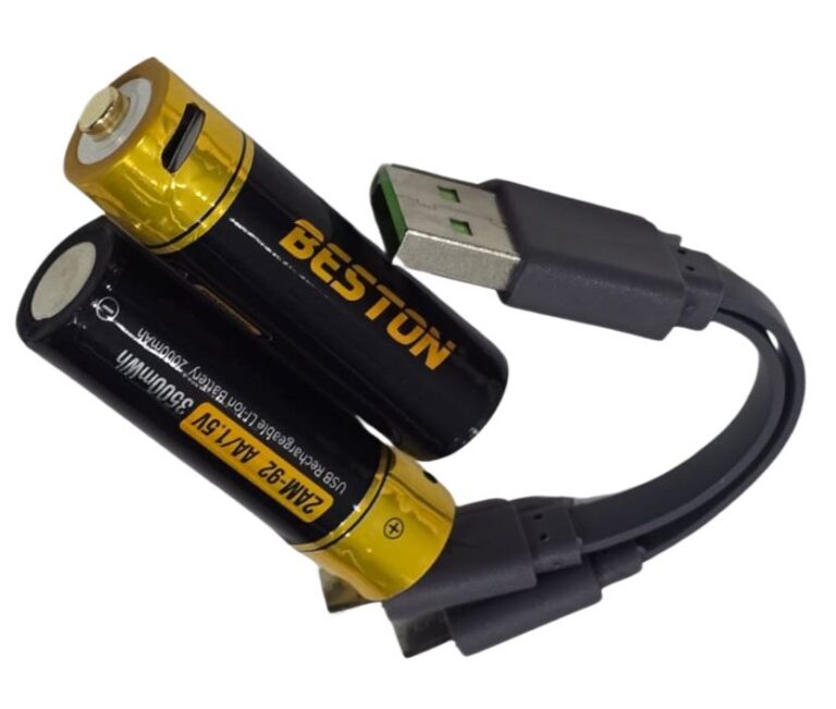 Pila AA Recargable 1.5V BESTON con Carga USB-C (Par con Cable Doble) - vista 3