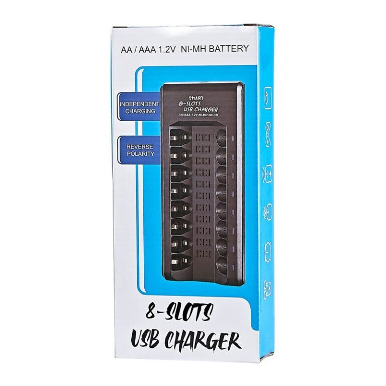 Cargador USB de 8 Pilas AA/AAA Recargables NiMH con Indicadores LED - vista 3