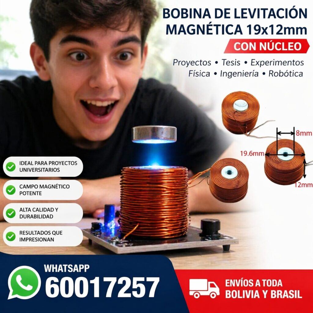Bobina para Levitación Magnética 19 x 12 mm con Núcleo