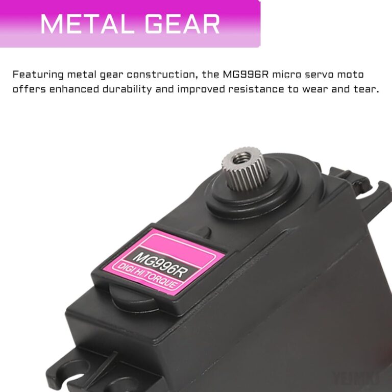 Servomotor MG996R 180° con Engranajes Metálicos – Alto Torque 18 Servomotor MG996R 180° con Engranajes Metálicos – Alto Torque - vista 3