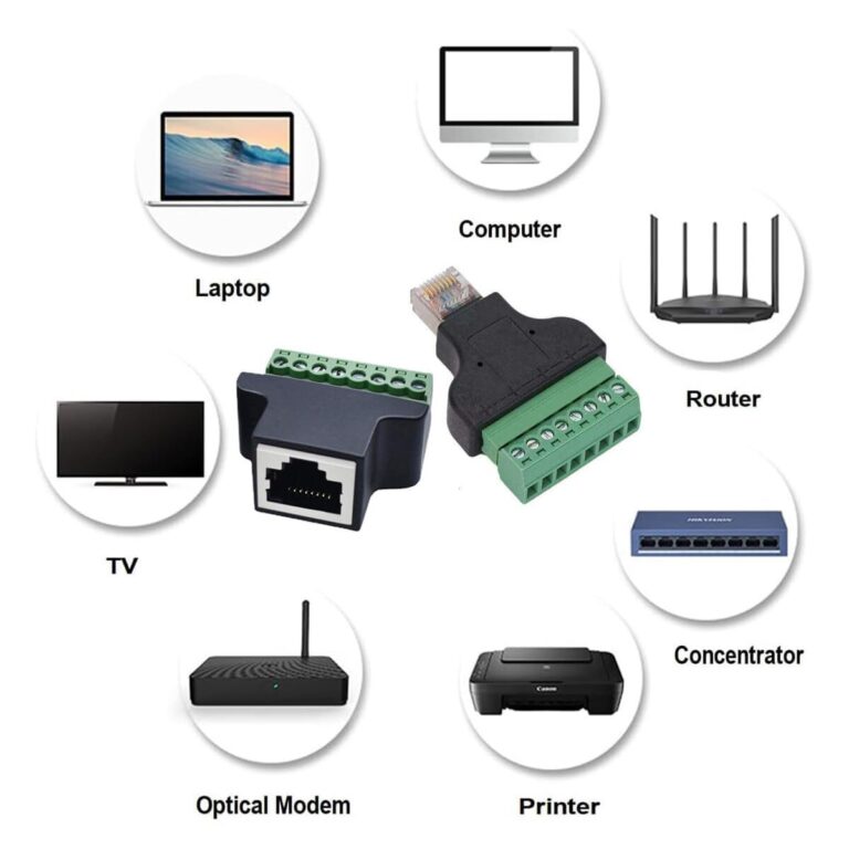 Adaptador RJ45 Hembra a Bornera de 8 Pines - vista 2