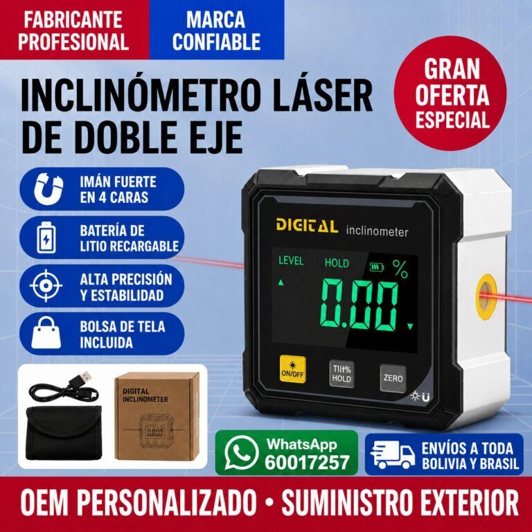 Inclinómetro Digital con Doble Láser e Imanes en 4 Caras – Nivel Digital y Medidor de Ángulos para Construcción y Maquinaria - vista 2