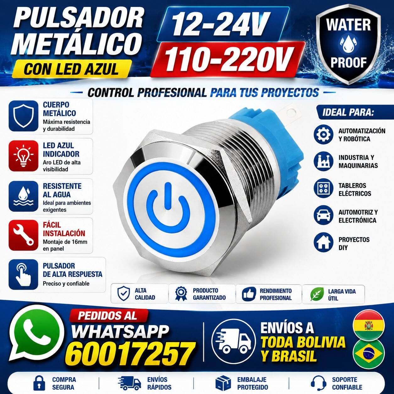 Pulsador Metálico Pulsador Metálico