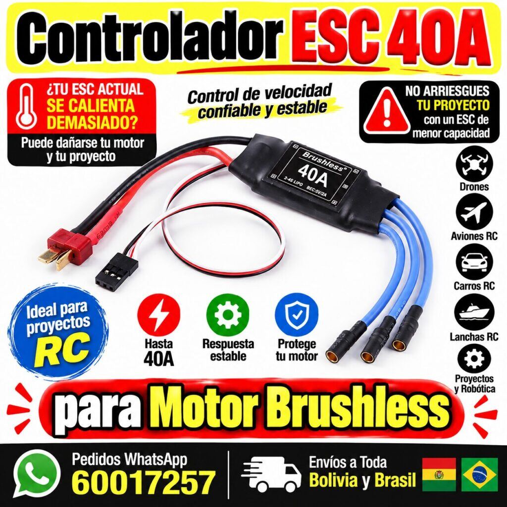 Controlador ESC 40A para Motor Brushless 11 Controlador ESC 40A para Motor Brushless