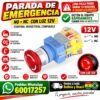 Interruptor botón parada de emergencia LED 12v color Rojo 22 mm LAY37-11ZSD NO + NC