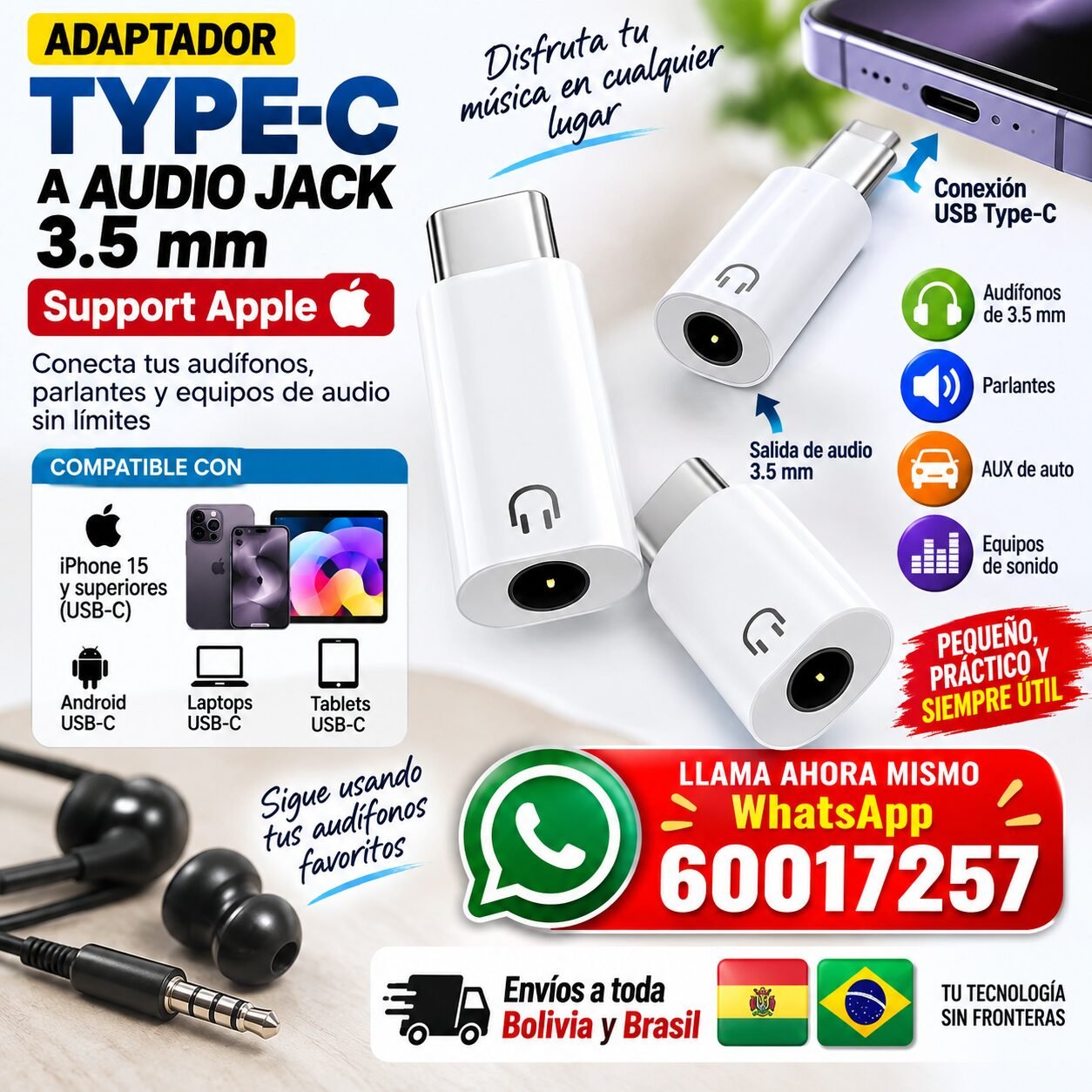 USB Type-C a Jack 3.5 mm