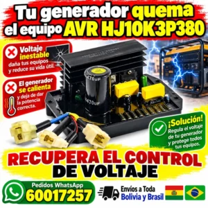 ⚡ Tu generador quema el equipo AVR HJ10K3P380 – RECUPERA EL CONTROL DE VOLTAJE