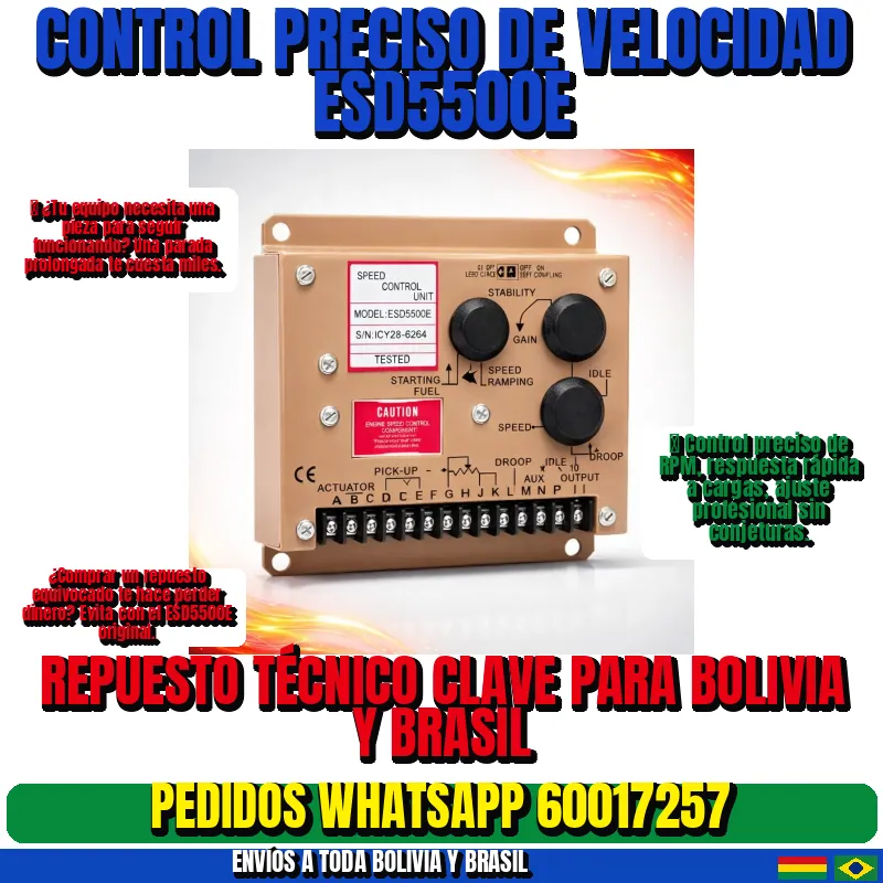 Tarjeta control velocidad ESD5500E en panel industrial