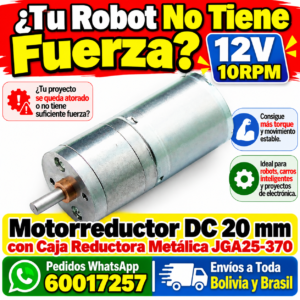 INICIO 7 Motorreductor JGA25-370 12V 10 RPM con caja reductora metálica y eje tipo D