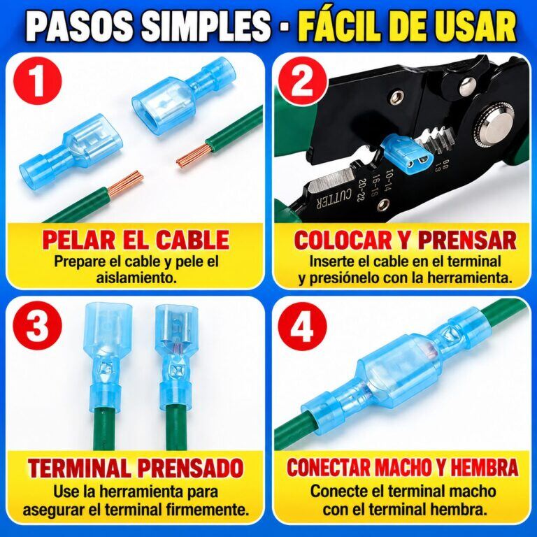 Terminal Hembra Faston 6.3 mm Aislado Azul FDFN2-250 – 15A, Cable 1.5–2.5 mm² - vista 3