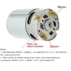 Motor 775 21V diagrama de conexión Motor+ y Motor− con punto rojo positivo