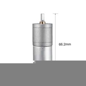 Motorreductor DC 20 mm con caja reductora metálica medidas 66.2 mm x 19.5 mm