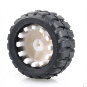 Rueda de goma 34 mm con aro blanco para motor N20 robot Arduino Bolivia